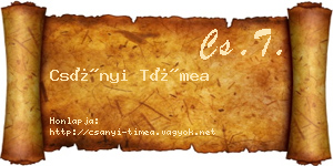 Csányi Tímea névjegykártya